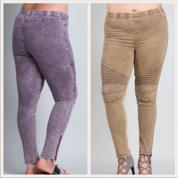 LILAC PANTS WITH ZIP ANKLE DETAIL - Picture 3 of 3